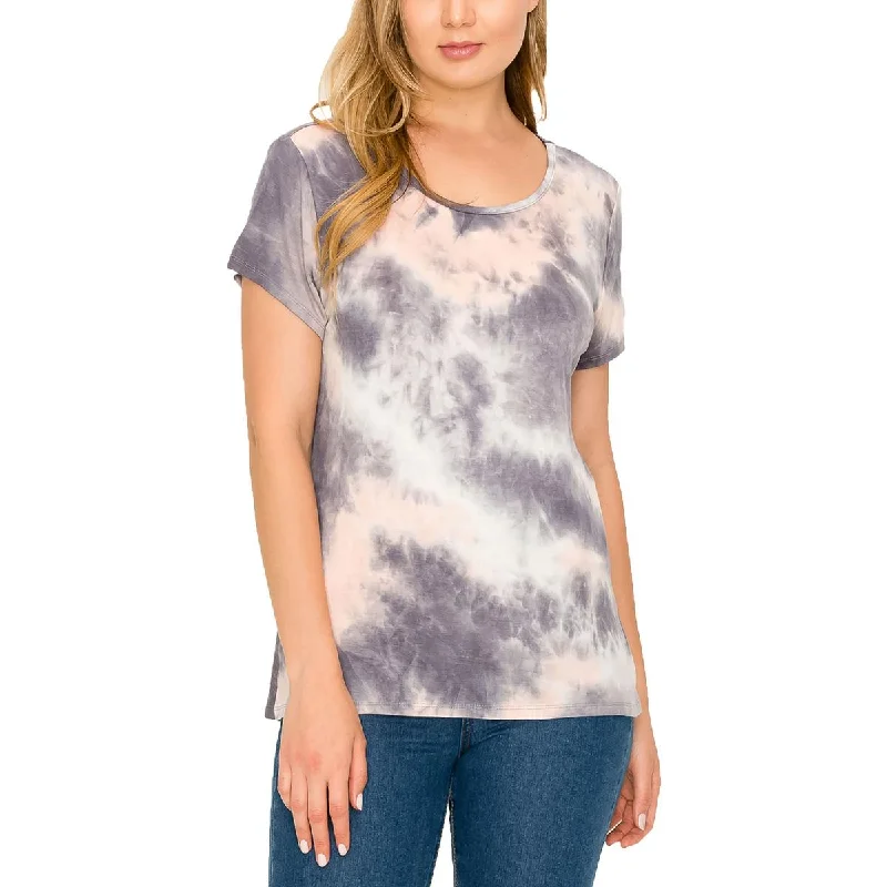 Fashion Forward Plus Womens Tie-Dye Cuffed Sleeve T-Shirt