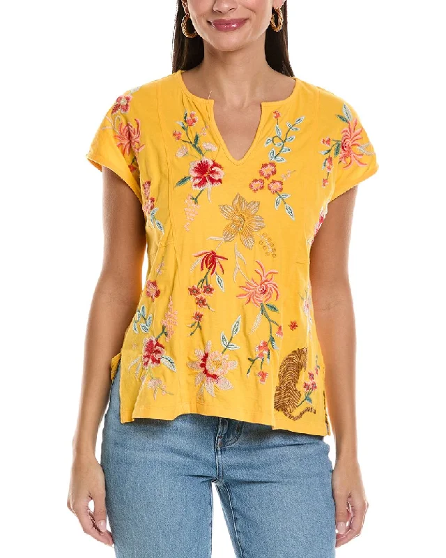 Women's Trendy Clothes Johnny Was Embroidered T-Shirt