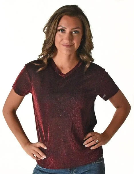 Affordable Women's Clothing Sale Online Cowgirl Tuff Womens Shimmer Breathe V Dark Red Nylon S/S T-Shirt Affordable Women's Clothing Sale Online Cowgirl Tuff Womens Shimmer Breathe V Dark Red Nylon S/S T-Shirt