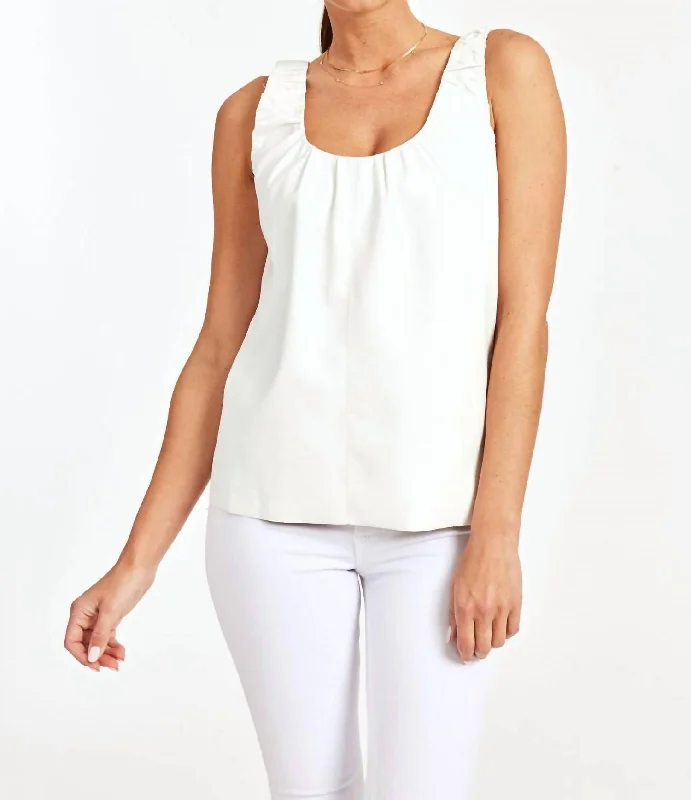 Casual Women's Clothing Living In Leather Tank Top In White
