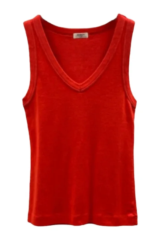 Women's Classic Attire Women's Jude Rib V-Neck Tank Top In Capri