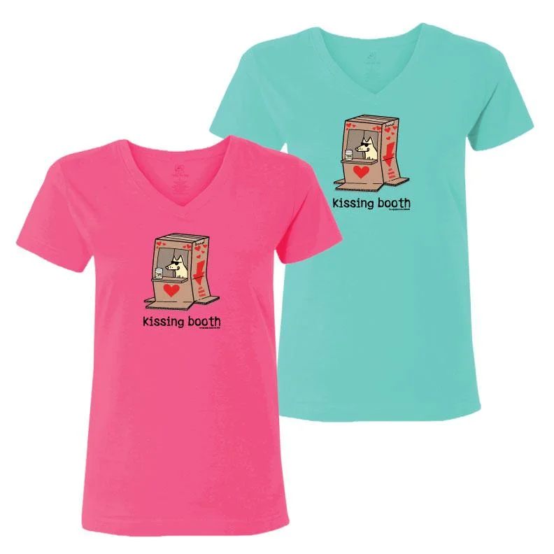 Women's Casual Garments Kissing Booth - Ladies T-Shirt V-Neck