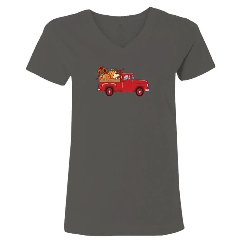 Modern Casual Clothing Harvest Pickup - Ladies T-Shirt V-Neck