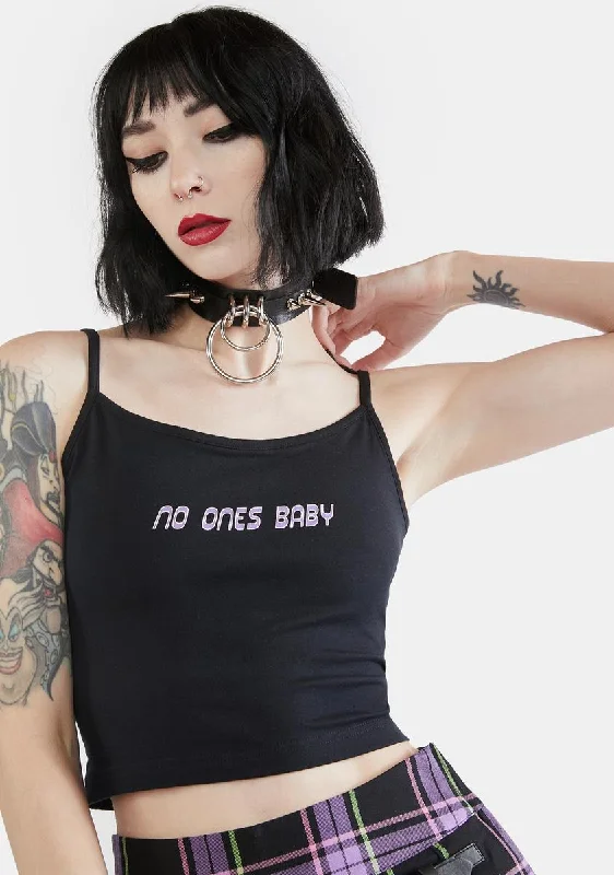 Women's Stylish Vacation Attire No Ones Baby Logo Tank