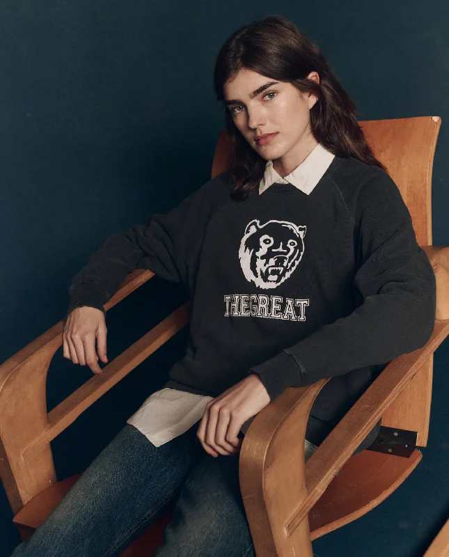 Glamorous Evening Wear The College Sweatshirt. Graphic -- Washed Black with Bear Graphic