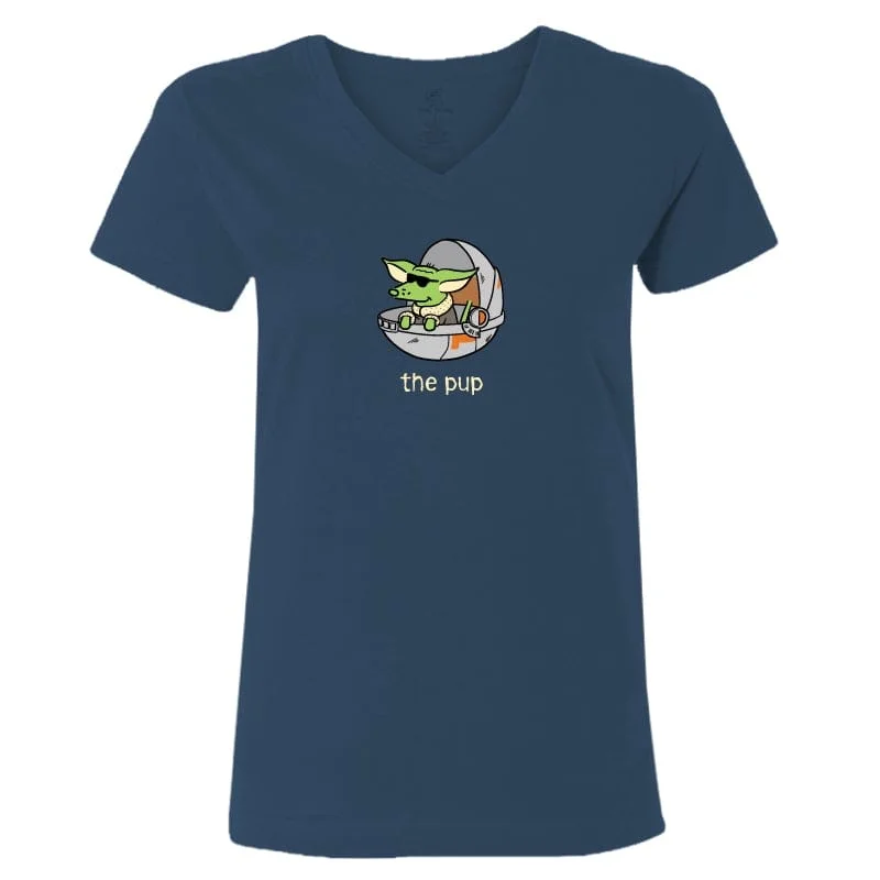 Charming Women's Holiday Apparel The Pup - Ladies T-Shirt V-Neck