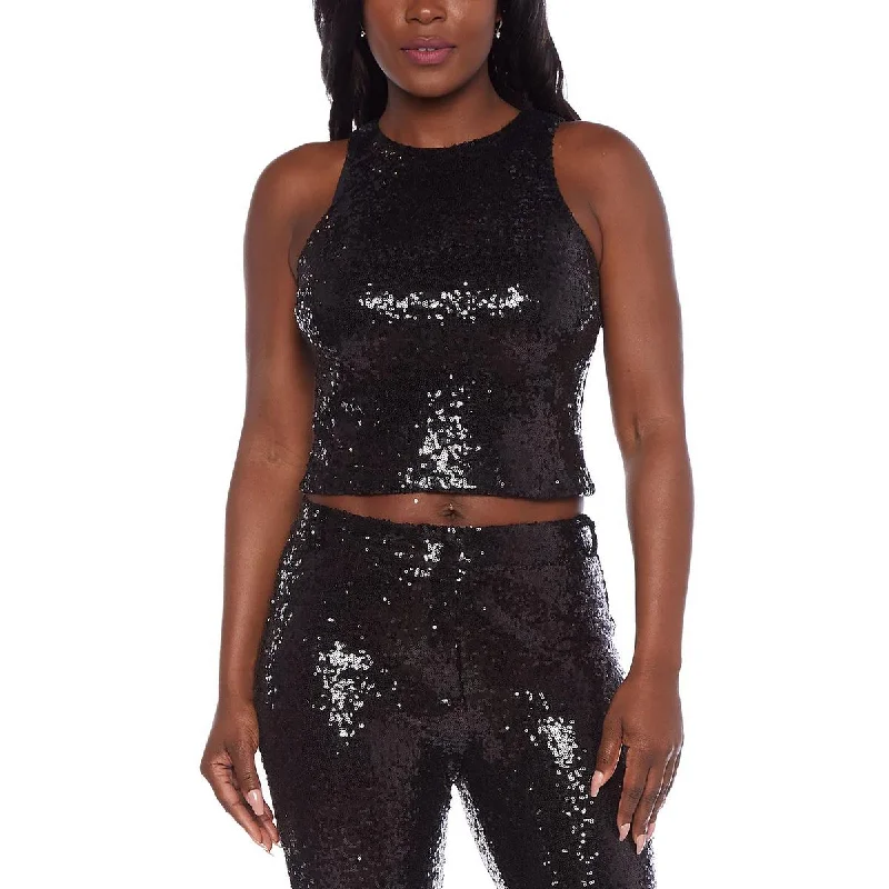 Women's Comfy Loungewear Outfit Womens Sequinced Sleeveless Tank Top