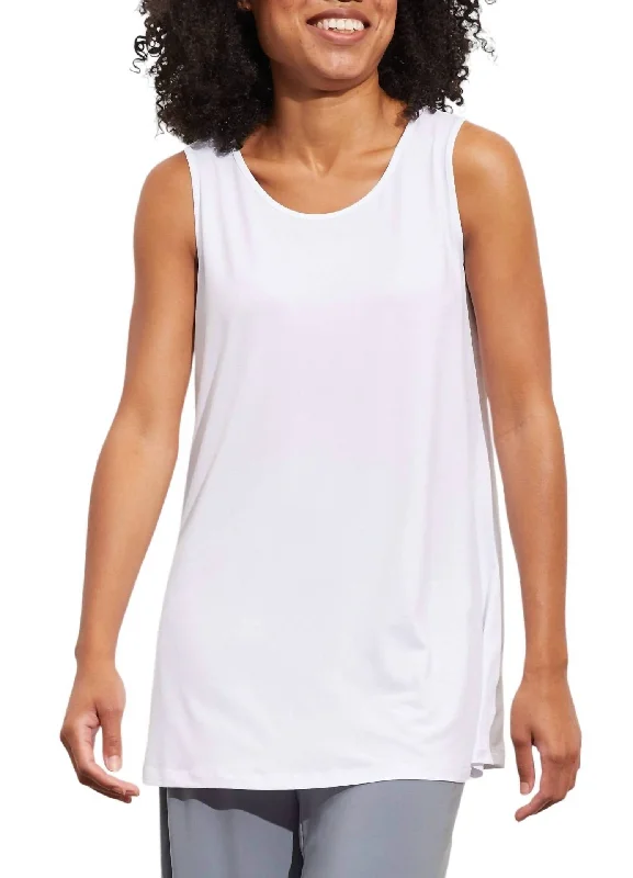 Women's Date Night Outfit Foundation Knit Long Tank Top In White