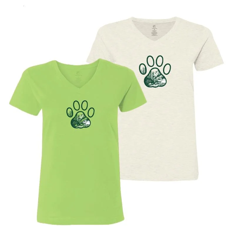 Eclectic Fashion Forest Paw - Ladies T-Shirt V-Neck