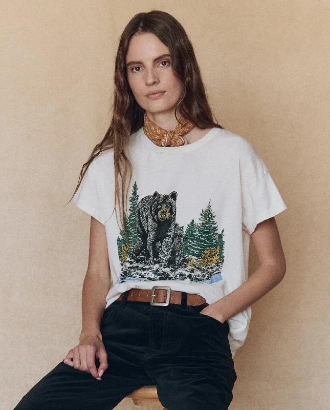 Best Online Women's Boutiques The Boxy Crew. Graphic -- Washed White with Black Bear Graphic Best Online Women's Boutiques The Boxy Crew. Graphic -- Washed White with Black Bear Graphic