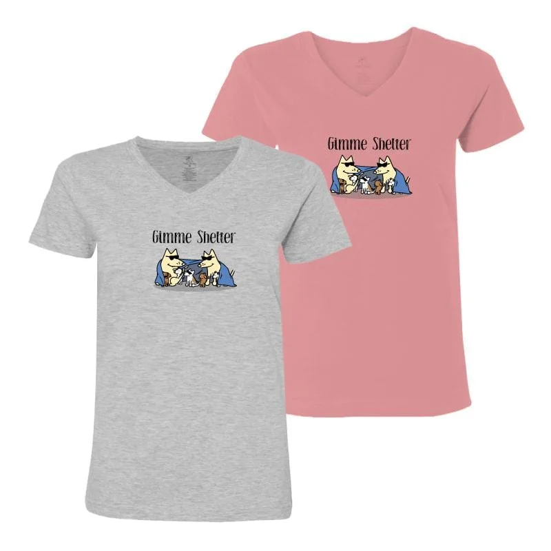 Relaxed Style Gimme Shelter - Ladies T-Shirt V-Neck