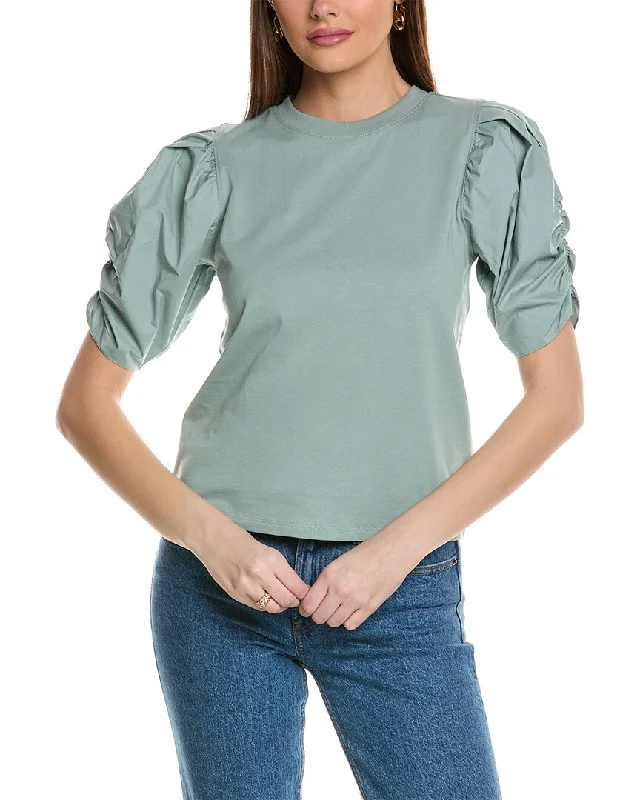 Women Wear Online FRAME Pleated Puff Sleeve T-Shirt