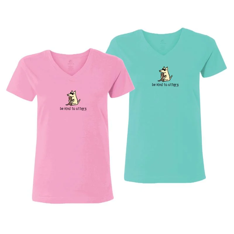 Elegant Women's Clothing Online Be Kind To Otters - Ladies T-Shirt V-Neck
