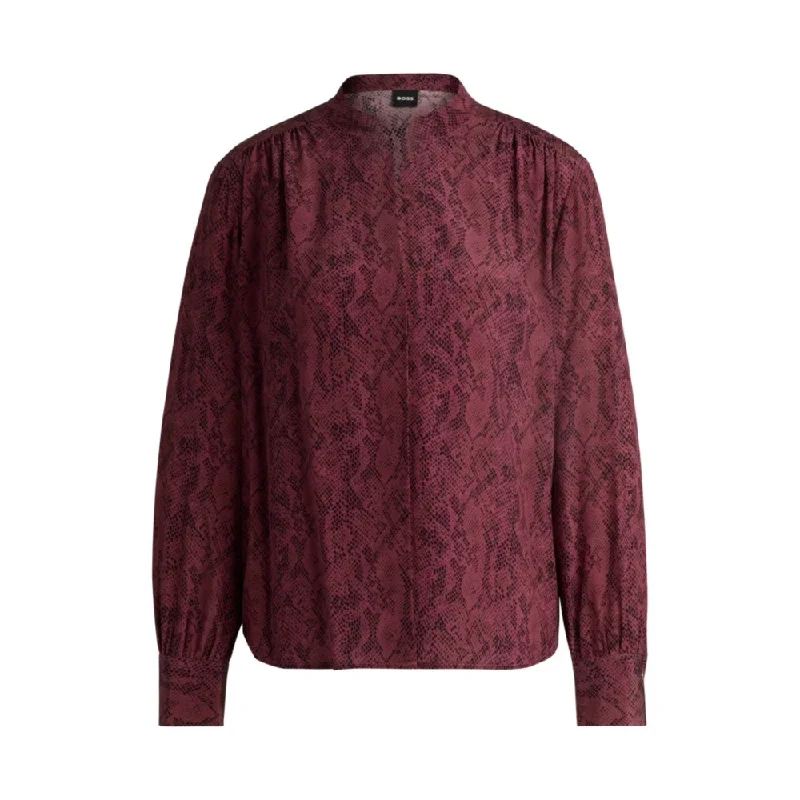 Latest Fashion for Women Regular-fit blouse in snake-print silk