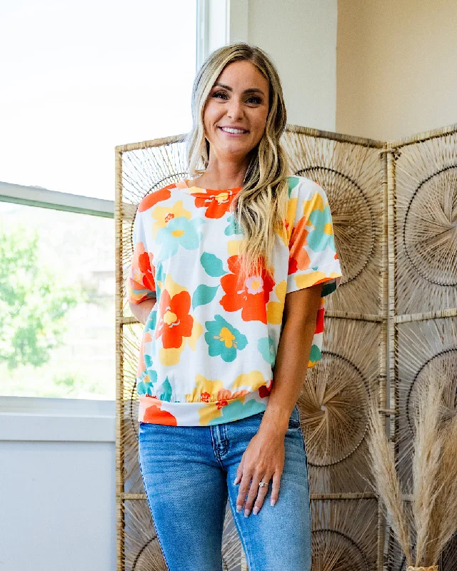 Trendy Women's Outfits for Casual Wear Julie Daisy Top - Coral & Mint FINAL SALE