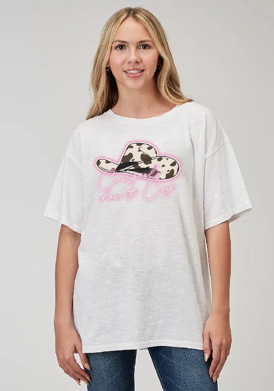 Women Online Clothing Boutiques Roper Womens Cowgirls Dont Cry White 100% Cotton S/S T-Shirt Women Online Clothing Boutiques Roper Womens Cowgirls Dont Cry White 100% Cotton S/S T-Shirt