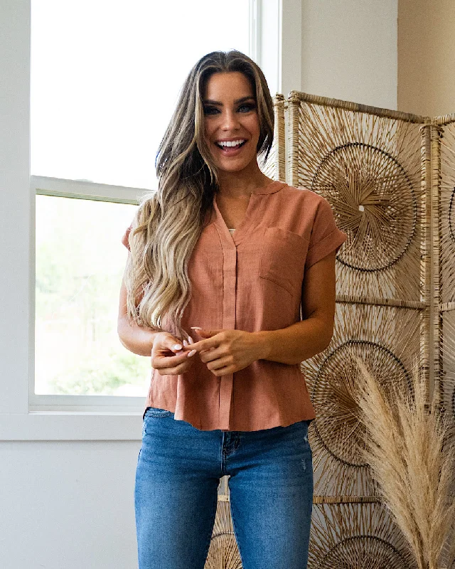 Winter Wardrobe Clearance Indie Button Back Top - Sienna