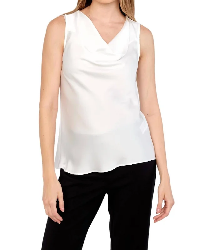 Women's Resort Attire Satin Tank Top In Vanilla