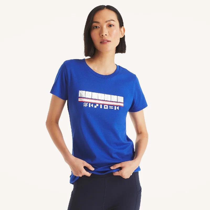 Timeless Classics Nautica Womens Foil Logo Graphic T-Shirt