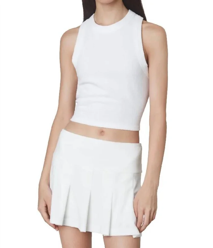 Women's Comfy Loungewear Outfit Lucerne Terry Tank Top In White
