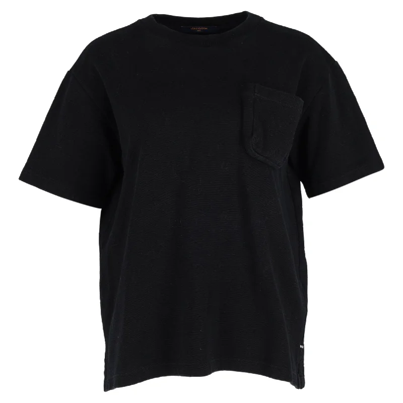 Women's Clothing Louis Vuitton Pocket T-Shirt in Black Cotton