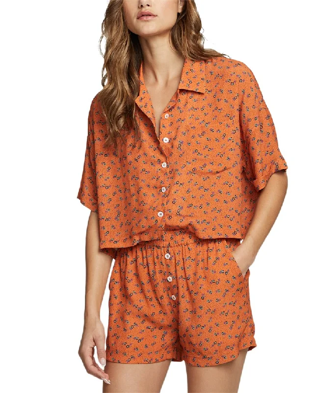 Fashionable Tops for Women Chaser Kinney Button-Down Crop Top