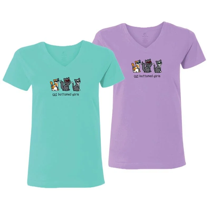 Women's Seasonal Fashion Trends Cat Bottomed Girls - Ladies T-Shirt V-Neck