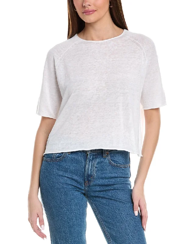 Clothing Sales EILEEN FISHER Linen-Blend Crop T-Shirt