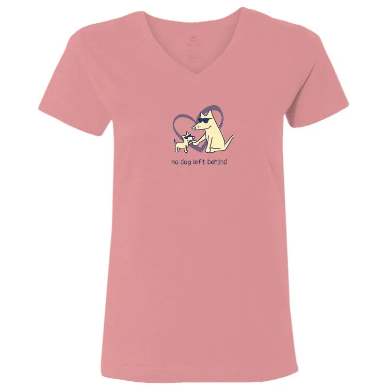 Online Boutiques Affordable No dog left Behind- Ladies T-Shirt V-Neck