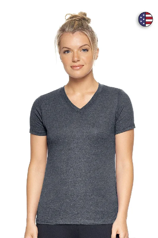 Timeless Women's Fashion Styles AA202 Performance Heather V-Neck Tee
