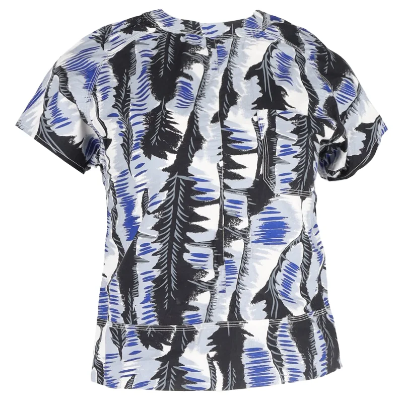 Trendy Boutiques Online Marni Printed Crewneck T-Shirt in Multicolor Cotton