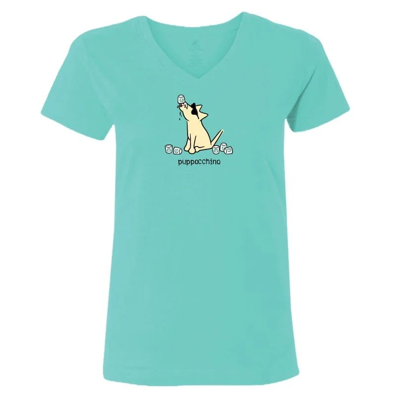 Women's Everyday Apparel Puppacchino - Ladies T-Shirt V-Neck