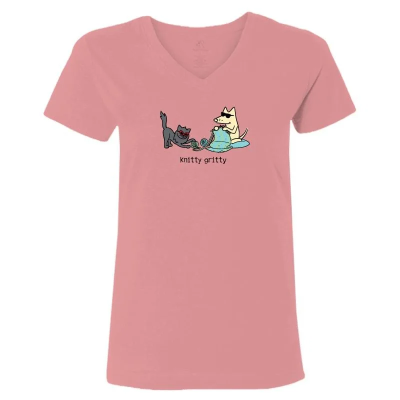 Women's Contemporary Apparel Knitty Gritty - Ladies T-Shirt V-Neck