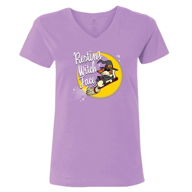 Bold Fashion Resting Witch Face - Ladies T-Shirt V-Neck