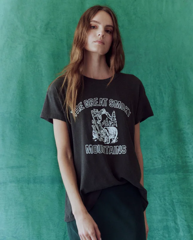 Women Wear Boutique The Boxy Crew. Graphic -- Washed Black with Great Smoky Mountains Graphic Women Wear Boutique The Boxy Crew. Graphic -- Washed Black with Great Smoky Mountains Graphic