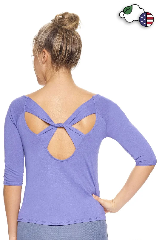 Elegant Women's Fashion MC344 MoCA™ 3/4 Sleeve Cross Back Tee