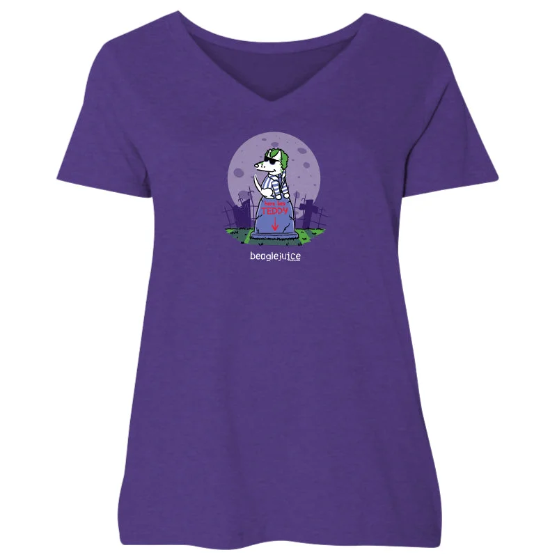 Women's Urban Fashion Beaglejuice - Ladies Curvy V-Neck Tee