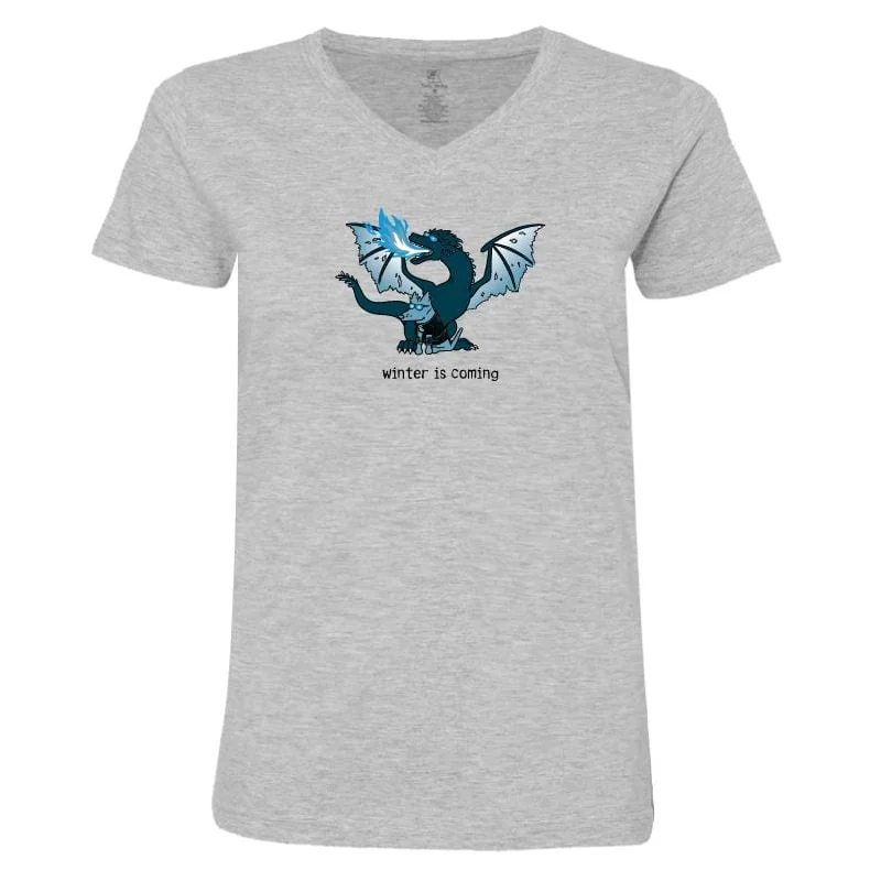 Women's Athleisure Apparel Winter - Ladies T-Shirt V-Neck
