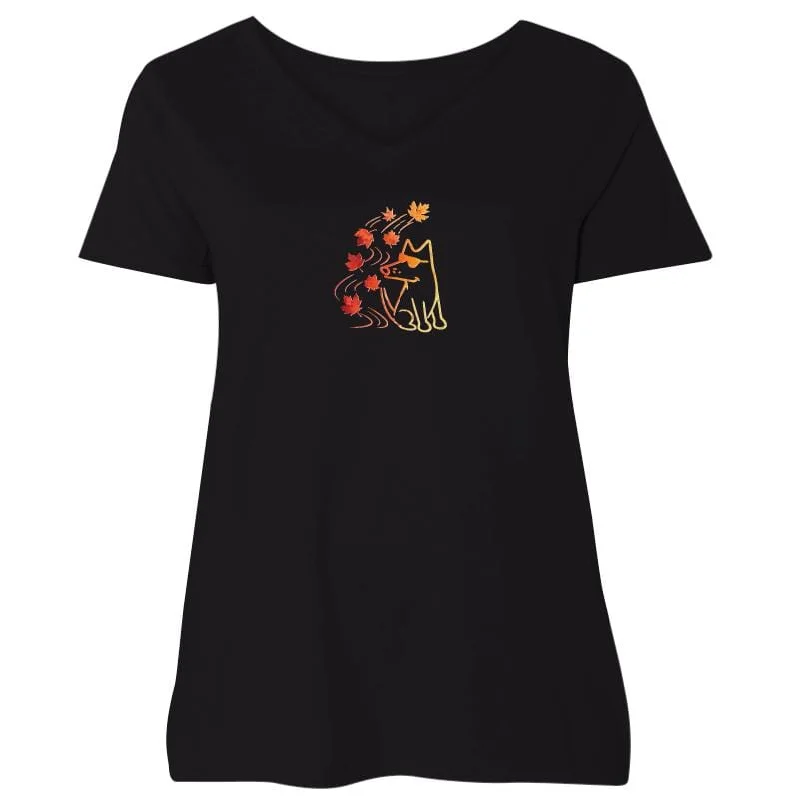 Fashion Essentials Autumn Wind - Ladies Curvy V-Neck Tee