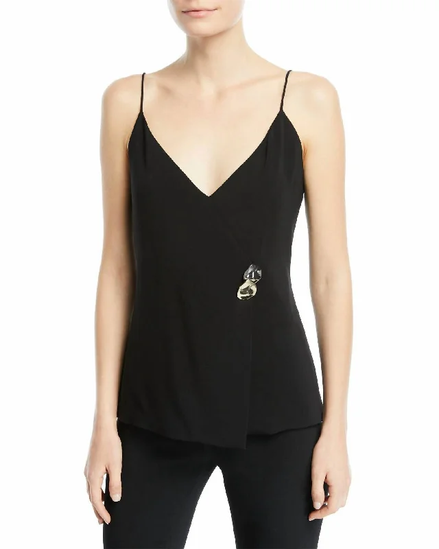 Women's Plus-Size Attire Wrapover Tank Top In Black