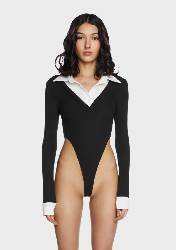 Women's Evening Garments Top Office Cut Out Bodysuit