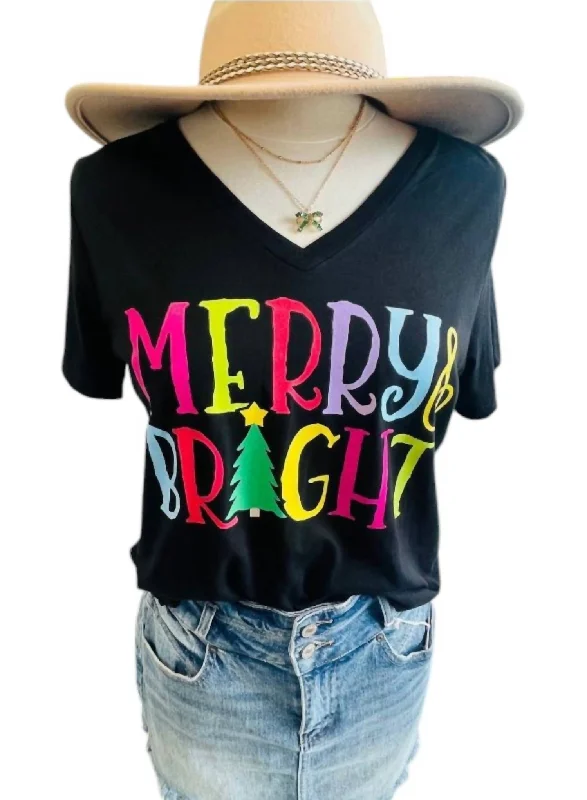 Women's Casual and Dressy Outfits Merry & Bright T-Shirt In Black