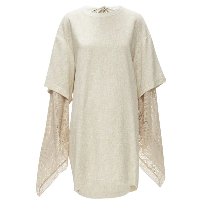Women's Active Outfit For Fitness Chloe speckle crochet sleeves layered dress