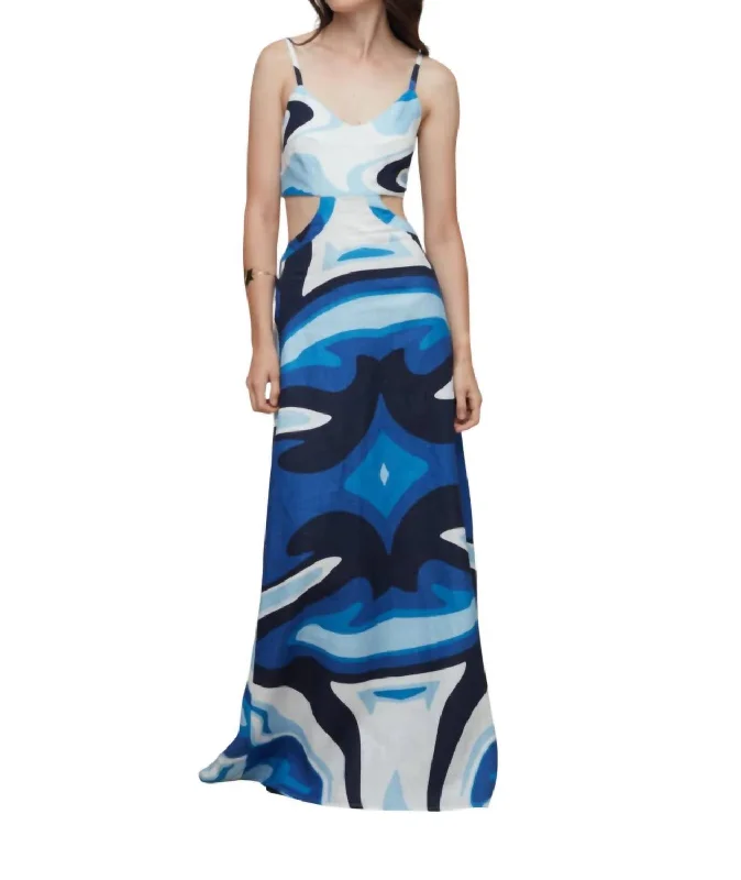 Women's High Street Fashion Lily Dress In Liquid Blue