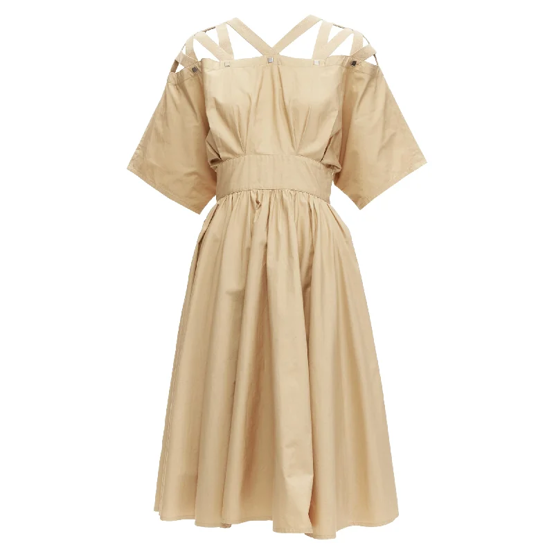 Exclusive Sale Thierry Mugler cotton strappy shoulder studs dress