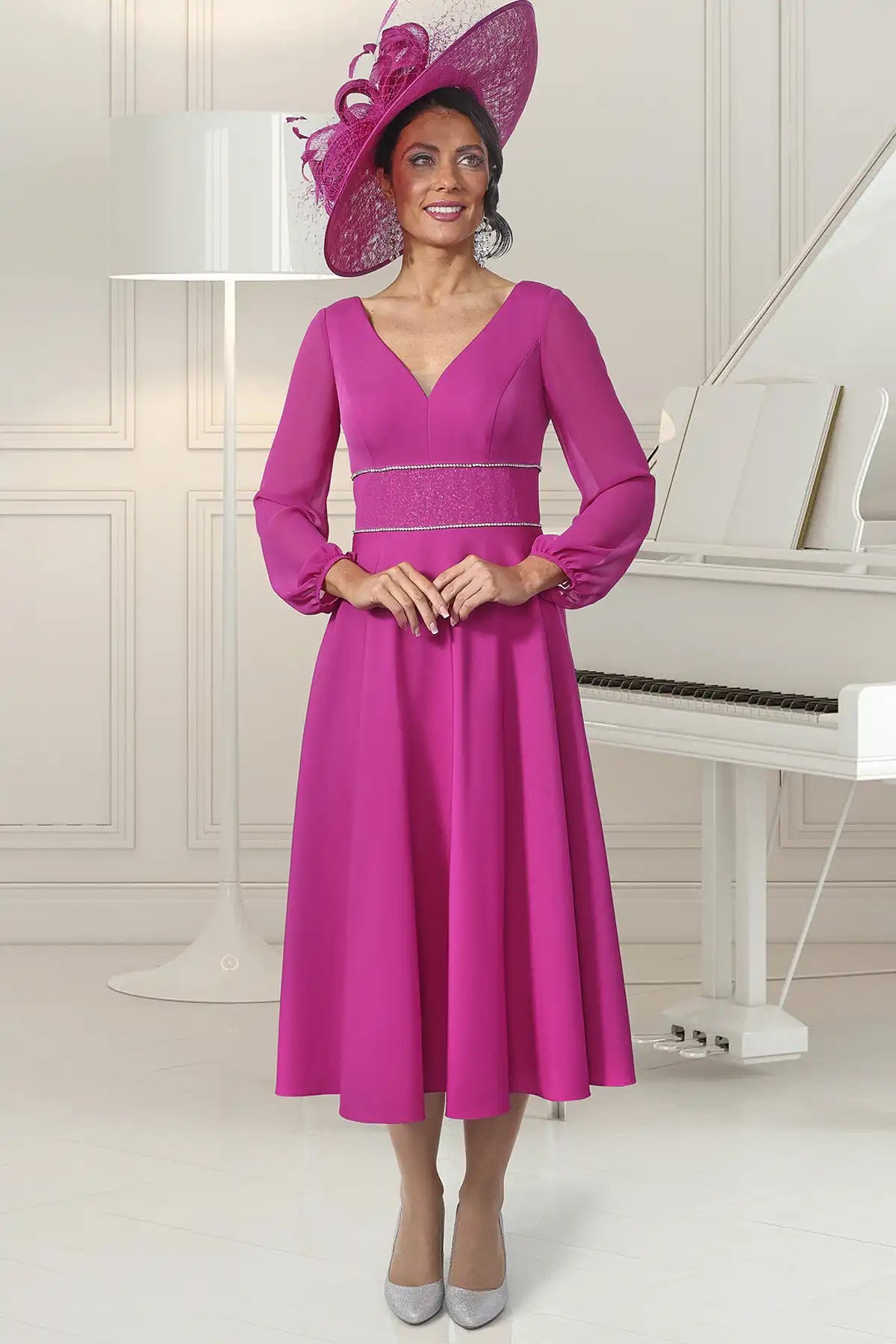 Stylish Savings Veromia Occasions VO0902 Pink Plum Dress