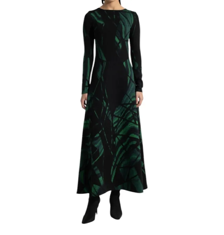 Trendy Threads Olly Dress In Black-Green