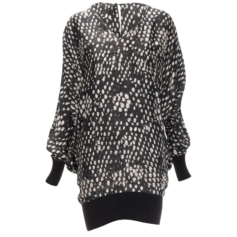 Classic Women's Clothing Styles Stella McCartney silky spot print dolman sleeves relaxed dress