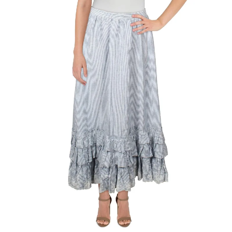Women's Active Garments For Workouts Womens Linen Emboirdered Skirt